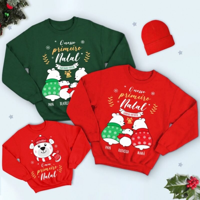 Camisola de Natal Família Ursinhos