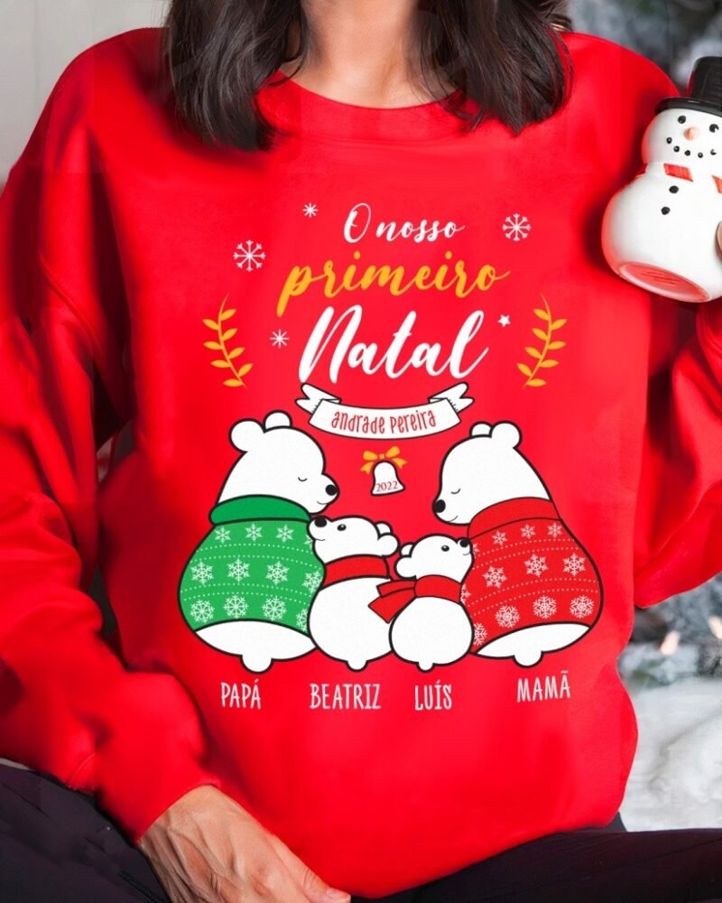 Camisola de Natal Família Ursinhos