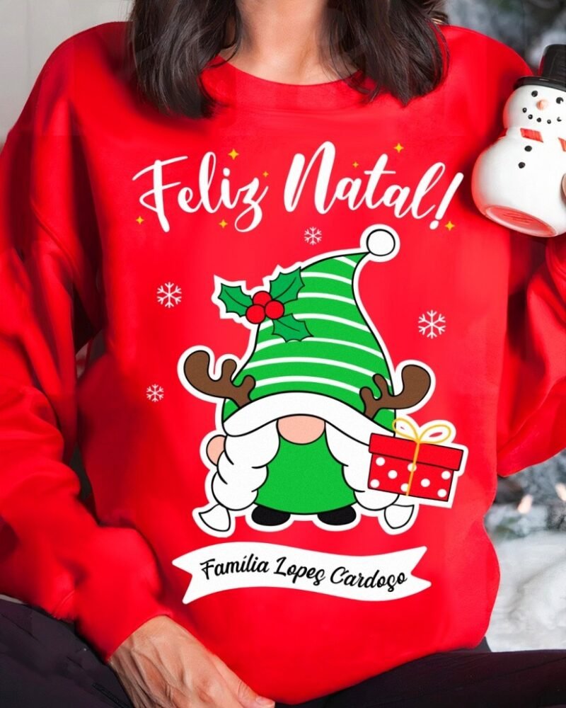 Camisola de Natal Gnomos Desenho