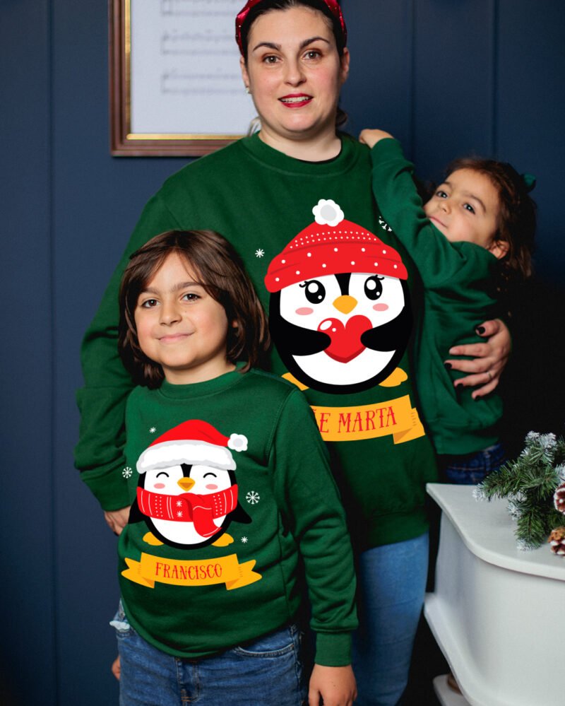 Camisola de Natal Família Pinguins