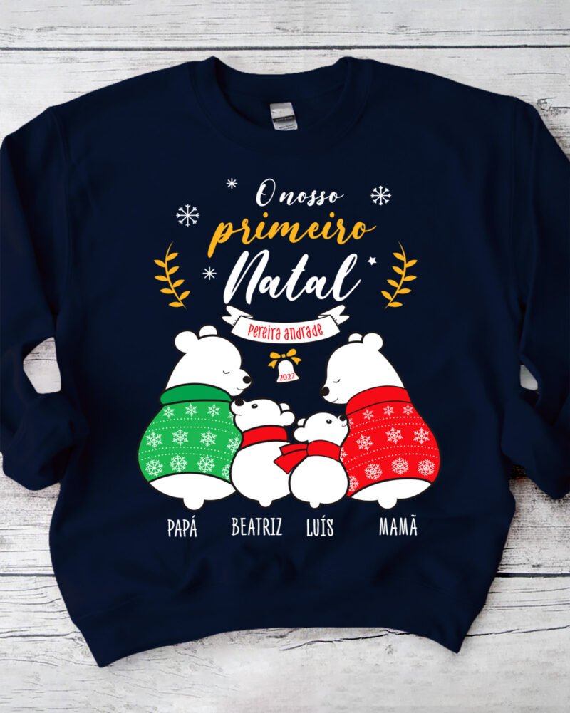 Camisola de Natal Família Ursinhos