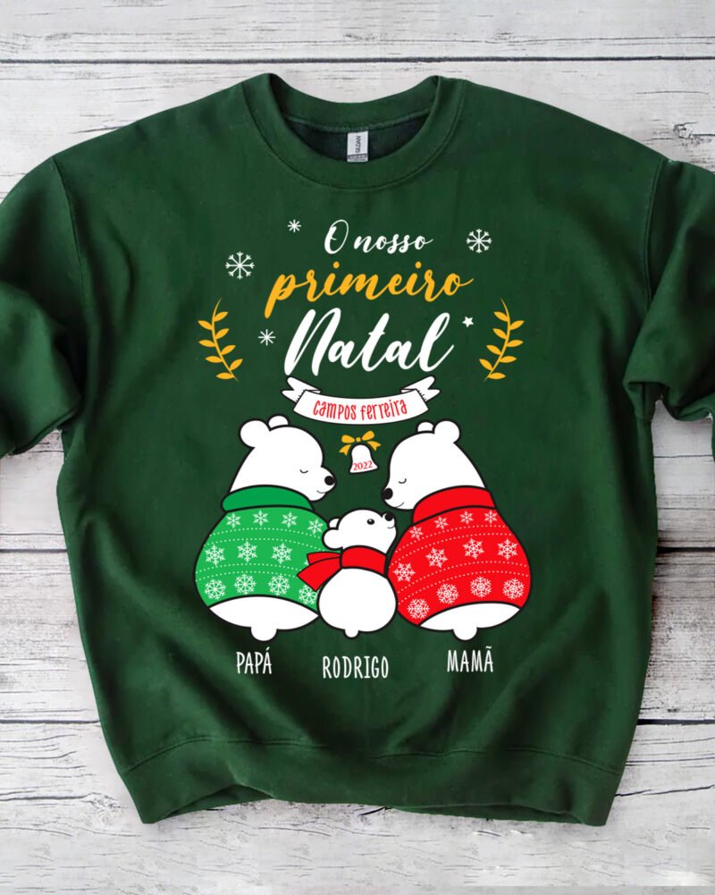 Camisola de Natal Família Ursinhos