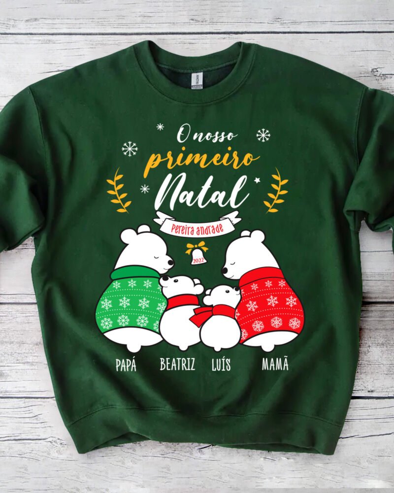 Camisola de Natal Família Ursinhos