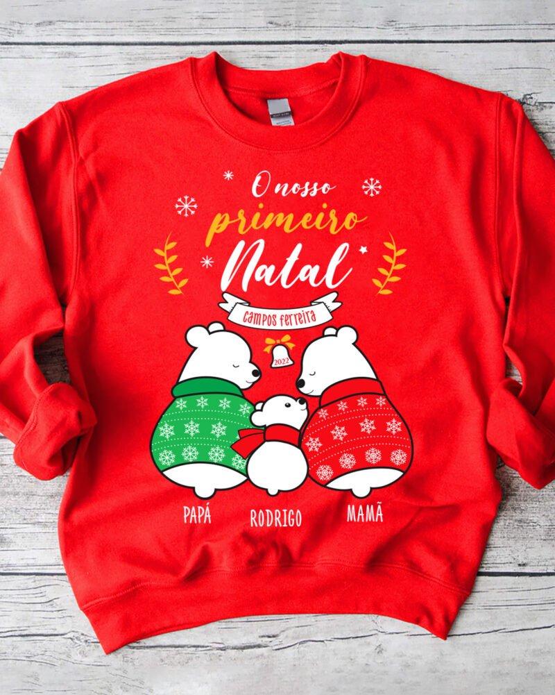 Camisola de Natal Família Ursinhos