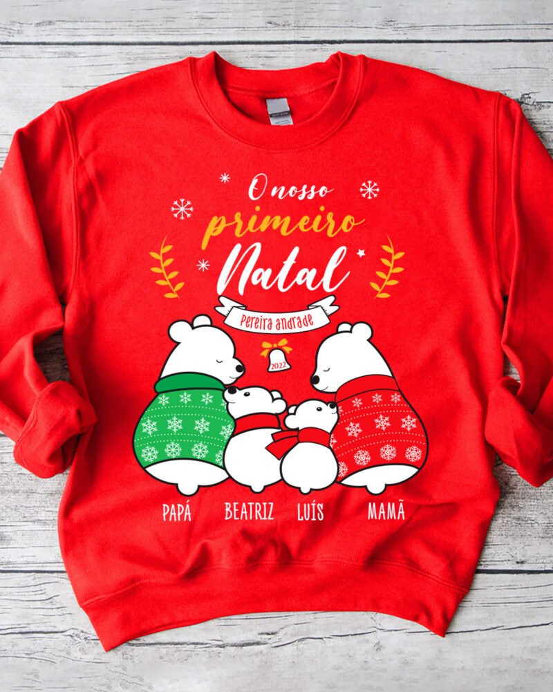 Camisola de Natal Família Ursinhos