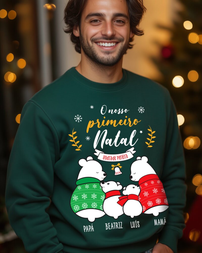 Camisola de Natal Família Ursinhos